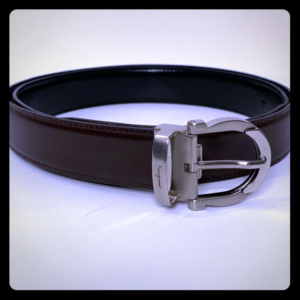 Ferragamo reversible black and brown belt.